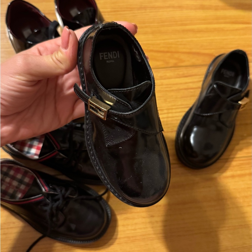Fendi Black Dress Shoes Patent Leather Formal